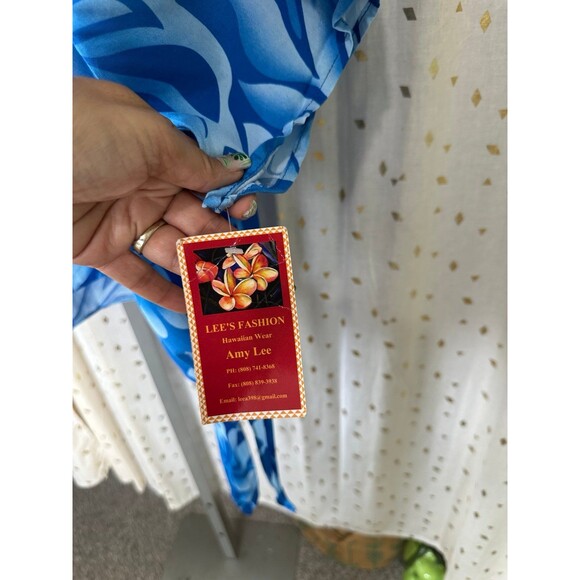 NWT Lee's Fashion Hawaii LLC Hawaiian Wide Short Sleeves Side Self Tie Tunic Top - Picture 5 of 7